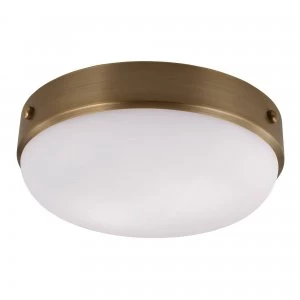 Image of 2 Light Flush Ceiling Light Dark Antique Brass, E27