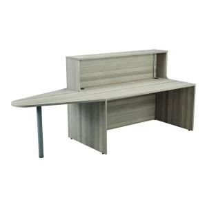 image of Reception Unit 1400 with Extension - Grey Oak Sides with Grey Oak Top