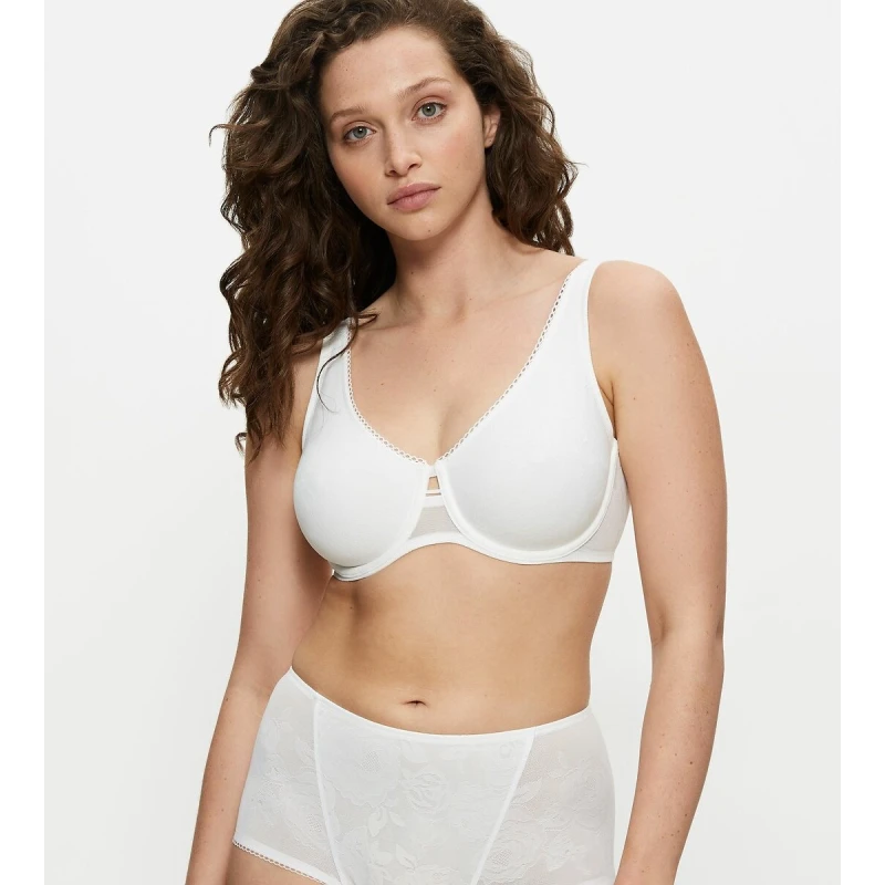 Image of Triumph Wild Rose Sensation Minimiser Bra White Polyamide 34C