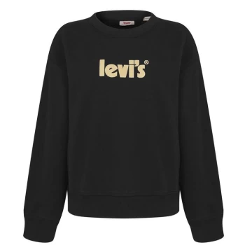 Levis Poster Logo Crew Sweater - CAVIAR