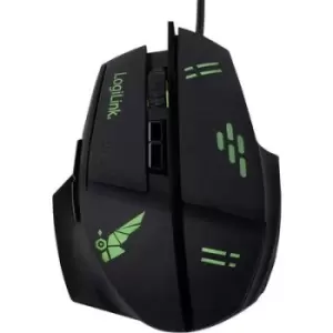 image of LogiLink ID0157 Gaming mouse USB Optical Black 7 Buttons 3200 dpi Backlit