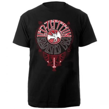 Image of Led Zeppelin - Deco Circle Unisex X-Large T-Shirt - Black