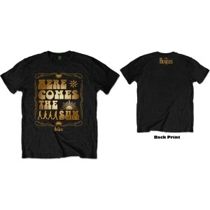 Image of The Beatles - Here Comes The Sun Unisex Large T-Shirt - Black