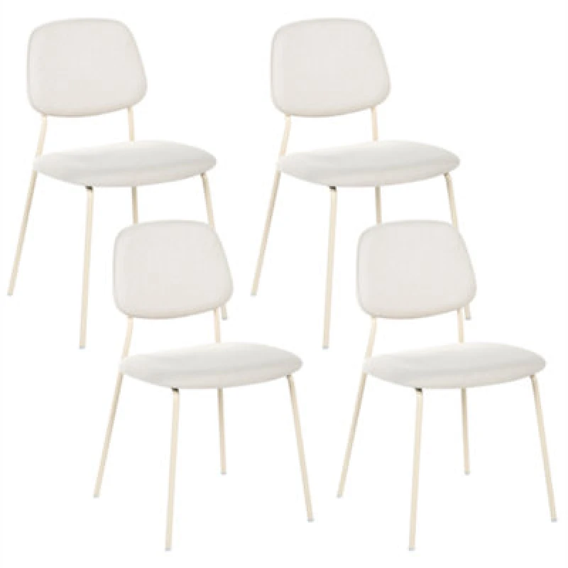 Image of Beliani Set Of 4 Dining Chairs Riley Fabric Off-White