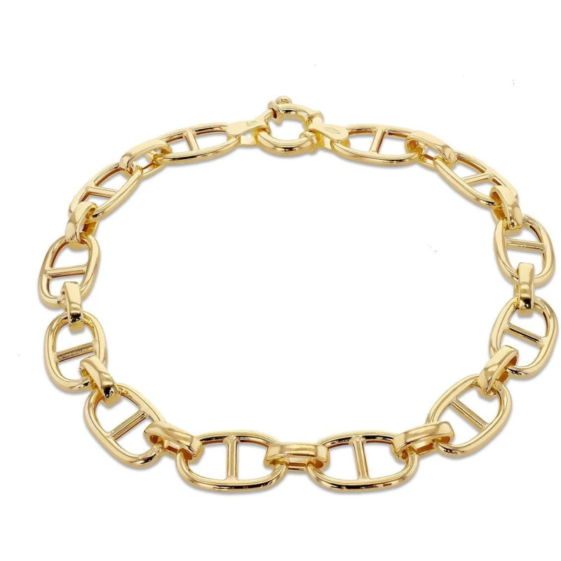 Image of Be You 9ct Gold Hollow Rambo Bracelet Yellow Gold female 7.5in