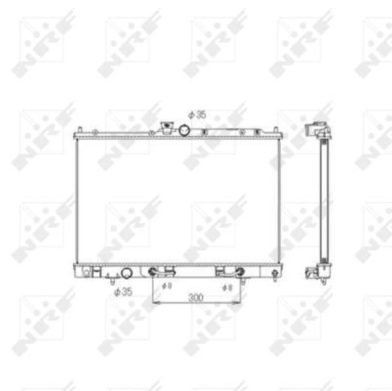 Image of NRF 53594 Engine radiator EASY FIT Brazed cooling fins, Aluminium, with pipe Aluminium Radiator,engine cooling (470)