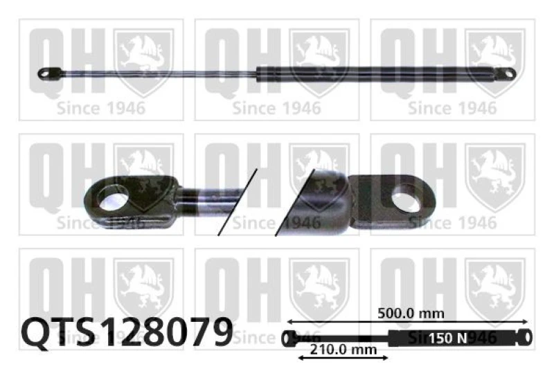 Image of QUINTON HAZELL Tailgate strut QUINTON HAZELL QTS128079