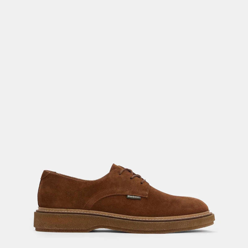 Image of Barbour Mens Harefield Derby Shoes Toffee Br15 male 10 (44)