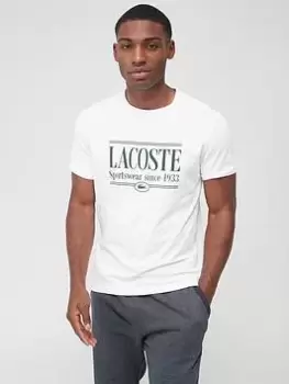 image of Lacoste Large Logo T-Shirt, White, Size XL, Men