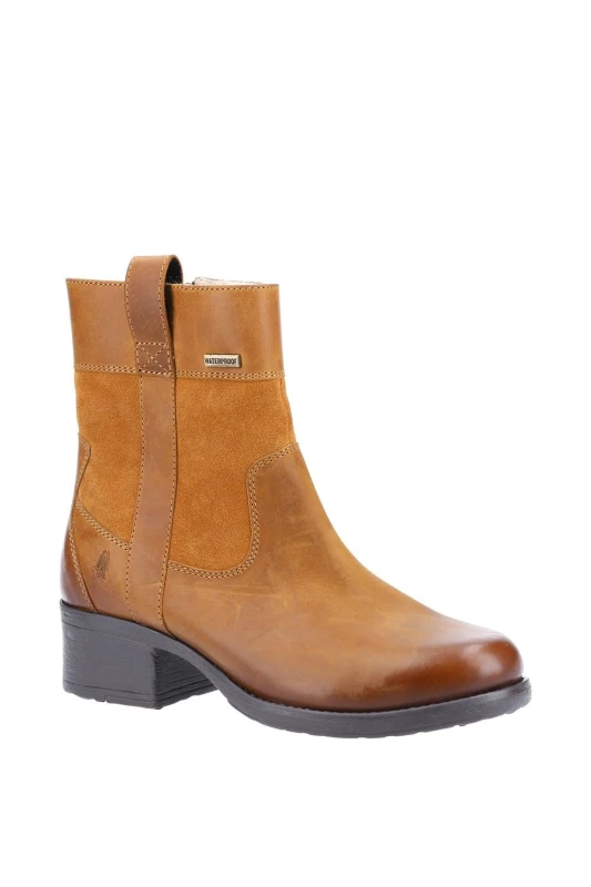 Image of Hush Puppies Womens Saskia Memory Foam Leather Boots UK Size 3 (EU 36) TAN HUS766-TAN-3
