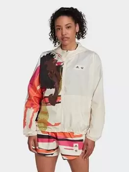 Image of adidas Thebe Magugu Fast Running Jacket, Beige Size M Women