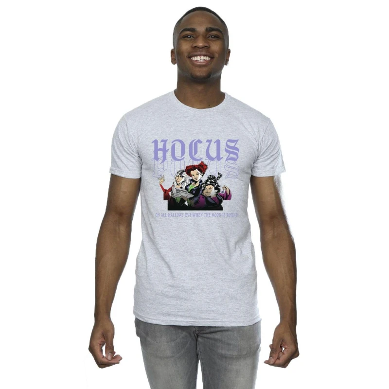 Image of Disney Men Hocus Pocus Hallows Eve T-Shirt in Grey Size: Small Grey S Male 5063283798755