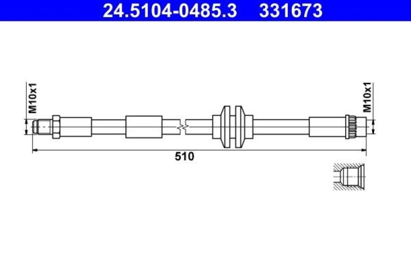 Image of Brake hose ATE 24.5104-0485.3
