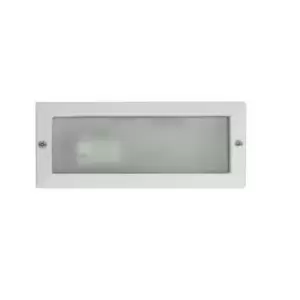 image of Liso 1 Light Outdoor Recessed Wall Light White IP44 E27