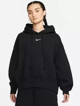 Image of Nike Womens W Nsw Phnx Flc Oos Po Hoodie - BLACK, Black, Size XS, Women