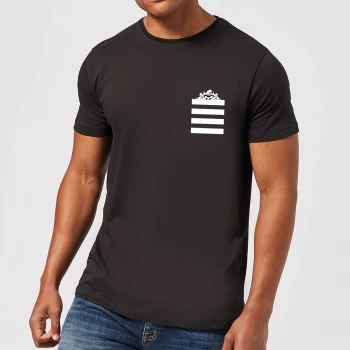 Image of Looney Tunes Taz Stripes Pocket Print Mens T-Shirt - Black - 3XL - Black