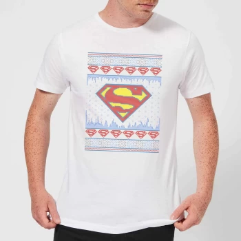 Image of DC Supergirl Knit Mens Christmas T-Shirt - White - XS