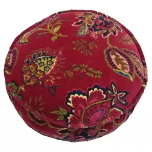 Image of Paoletti Malisa Round Polyester Filled Cushion Cotton Pomegranate
