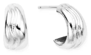 Image of ChloBo SEH3324 Waves Huggie Hoops Sterling Silver Jewellery