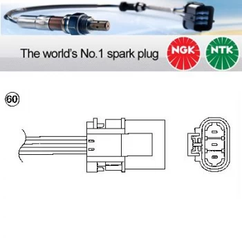 Image of 1x NGK NTK Oxygen O2 Lambda Sensor OTD2F-1P2 OTD2F1P2 (0022)