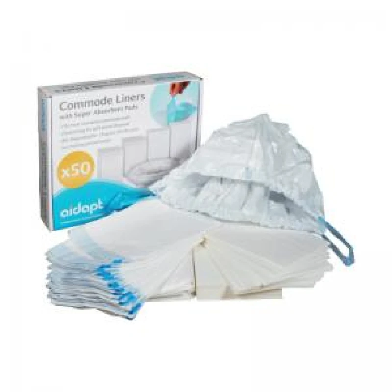 Image of Aidapt Commode Liners with Absorbent Pads (Pack of 50) VS216CL
