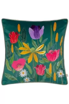 image of House of Bloom Celandine Piped Polyester Filled Cushion