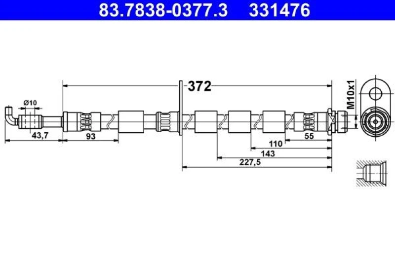 Image of Brake hose ATE 83.7838-0377.3