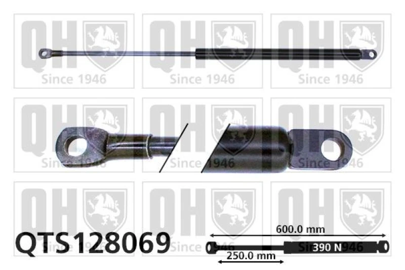 Image of QUINTON HAZELL Tailgate strut QUINTON HAZELL QTS128069