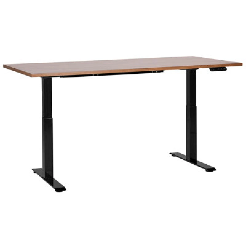 Image of Beliani Electric Adjustable Standing Desk Destines Brown/ Black 180 Cm 80 Cm