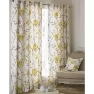 Image of Riva Home Rosemoor Eyelet Curtains (46x54 (117x137cm)) (Ochre)