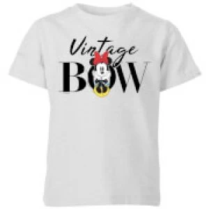 image of Disney Minnie Mouse Vintage Bow Kids T-Shirt - Grey - 11-12 Years