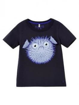 Image of Joules Toddler Boys Archie Fish T-Shirt - Navy