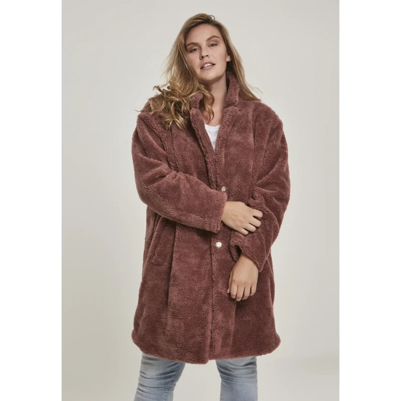 Image of Urban Classics Plus size womens parka Urban Classic oversized sherpa Noir Female 3XL