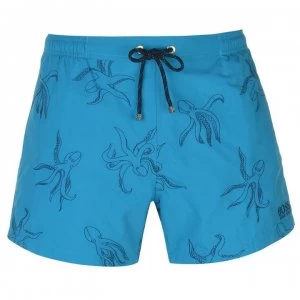 image of Hugo Boss White Shark Swim Shorts Blue Size L Men