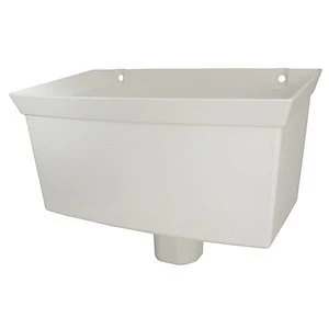 image of FloPlast RHS1W Round Line Rainwater Hopper - White