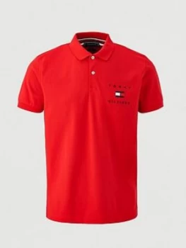 Tommy Hilfiger Tommy Flag Hilfiger Polo Shirt - Red