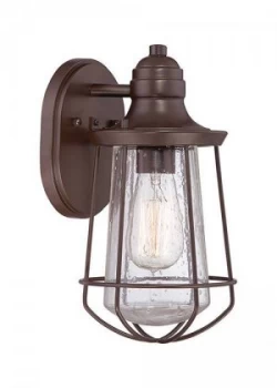 image of 1 Light Small Outdoor Wall Lantern Western Bronze IP44, E27