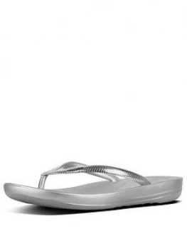 Image of FitFlop Fitflop Iqushion Ergonomic Flip flops Mirror Silver Size 3 Women