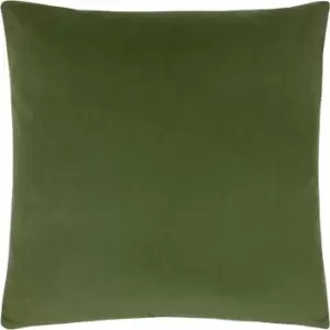 Image of Sunningdale Velvet Square Cushion Olive, Olive / 50 x 50cm / Polyester Filled
