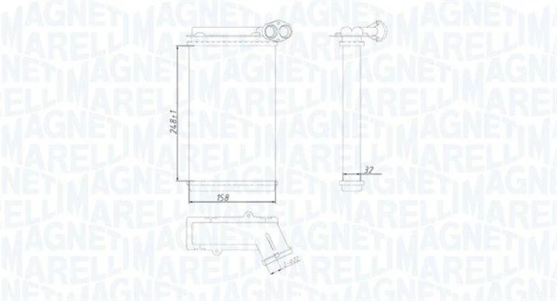 Image of MAGNETI MARELLI Heater matrix MAGNETI MARELLI 350218422000