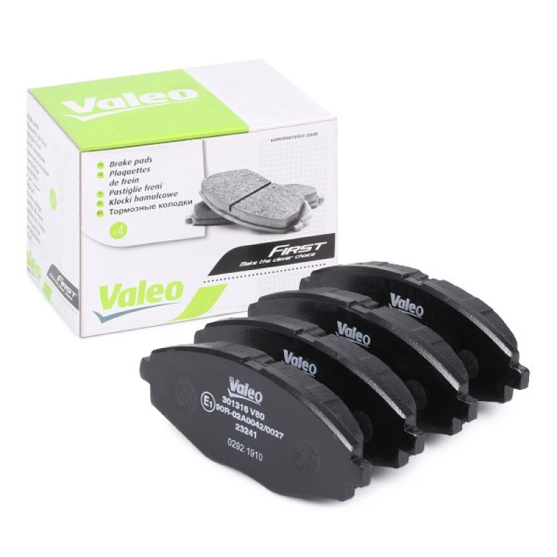 Image of VALEO 301316 Brake pad set Front Axle, without integrated wear sensor, FIRST, without anti-squeak plate Brake Pad Set,disc brake (402)