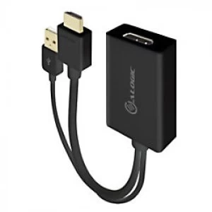 Image of Alogic HDMI to DisplayPort Adapter Converter Male to Female Premium Series Black