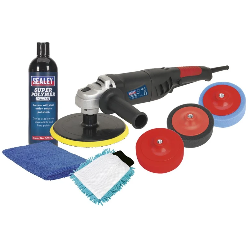 Image of Sealey CPK03 Polisher 180mm and Pro Polishing Accesory Kit CPK03