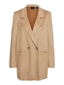 image of VERO MODA Faux Suede Jacket Women Beige