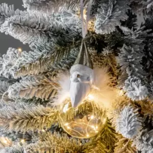 Image of Crossland Grove Feathered Santa Bauble With LED Gold 80x80x170mm