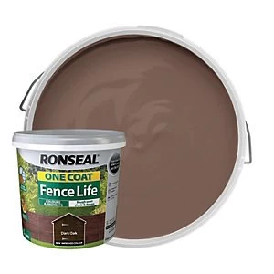 Image of Ronseal One Coat Fence Life Matt Shed & Fence Treatment - Dark Oak 5L
