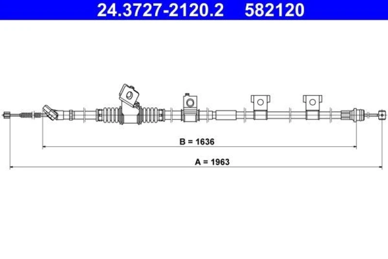 Image of ATE 24.3727-2120.2 Brake Cable 1963mm Cable,parking brake (124)