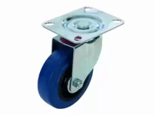 Image of Fixman 199919 Blue Elastic Rubber Castor 100mm 140kg Blue