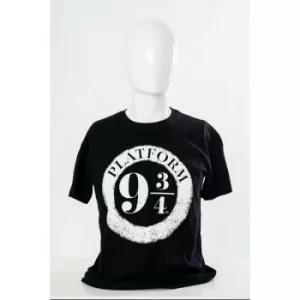 image of Black Platform 9&amp;3 Quarters Harry Potter Unisex T-Shirt Ex Ex Large