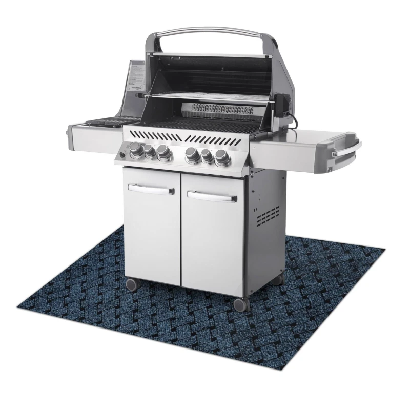 Image of RUGSX Vectra 800 protective grill mat for terrace, outdoor - blue blue 140x200cm @234433